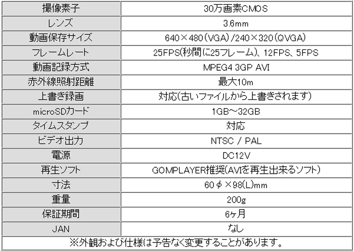 IT-607DOME 仕様