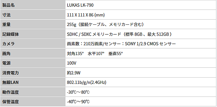 LK-790 仕様