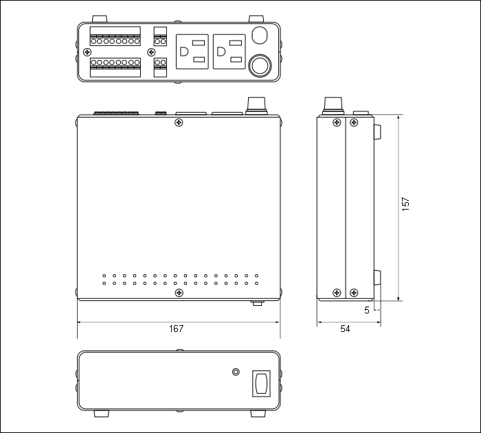 PS-2520 DC12V 防犯カメラ用電源の寸法