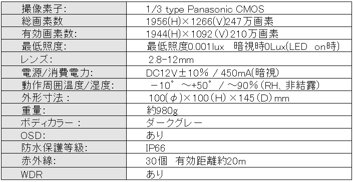 HD-SDI SHDB-VK220 赤外線カメラ