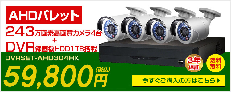 高性能防犯カメラセット 高級防犯カメラセット NSD-HD7004C 4CHスタンドアローンHD DVR NSC-HD6043-F フルHD防水暗視カメラ NSE302 DC12V1A電源アダプター フルハイビジョンのセットです