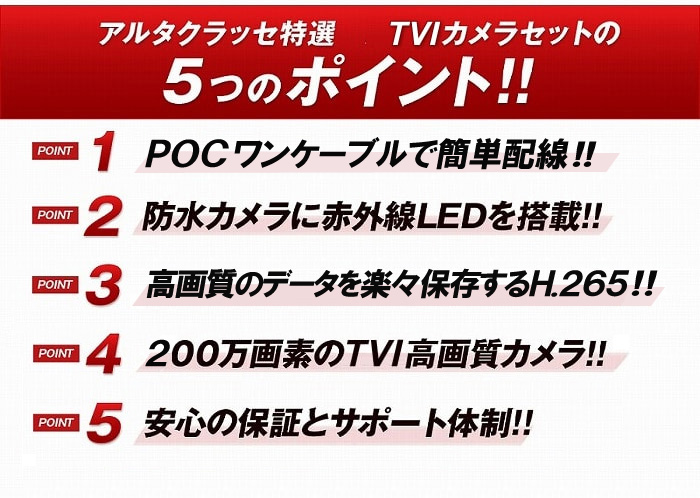 200万画素 防犯カメラ1台 HDD 1TB 防犯カメラセット 2MP 高画質 赤外線カメラ