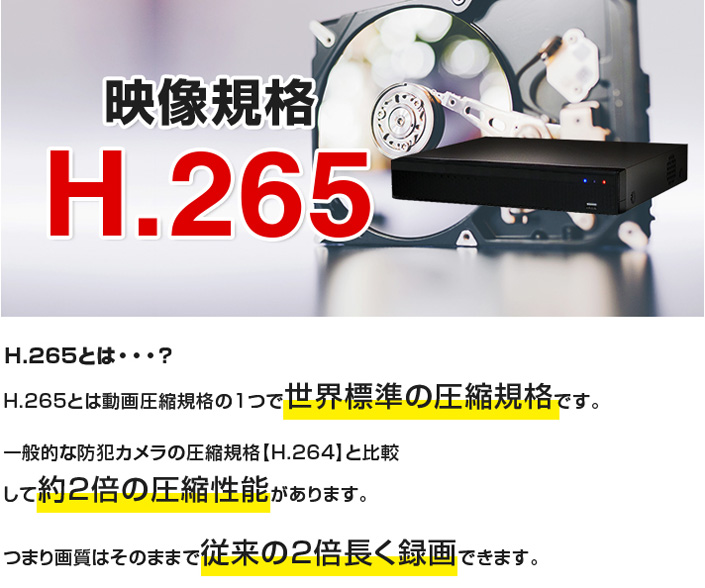 最新式圧縮技術H.265