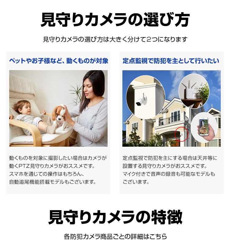 見守りカメラ ＷiFi・無線ネットワークカメラ・ペットカメラ・ベビーモニター | 防犯カメラ・監視カメラ専門通販店 秋葉原のアルタクラッセ