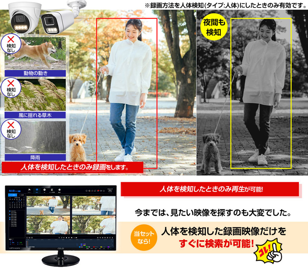 人体検知スマートプレイバック