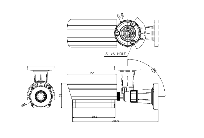 HD-SDI/EX-SDI/HDCVI 赤外線カメラ