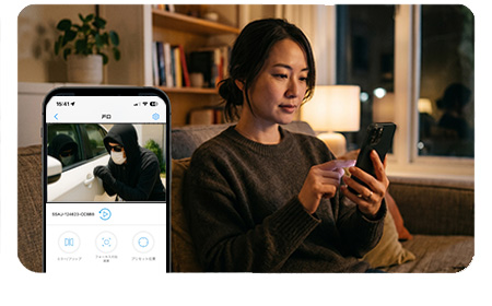 専用アプリを使用したスマートフォからの遠隔監視