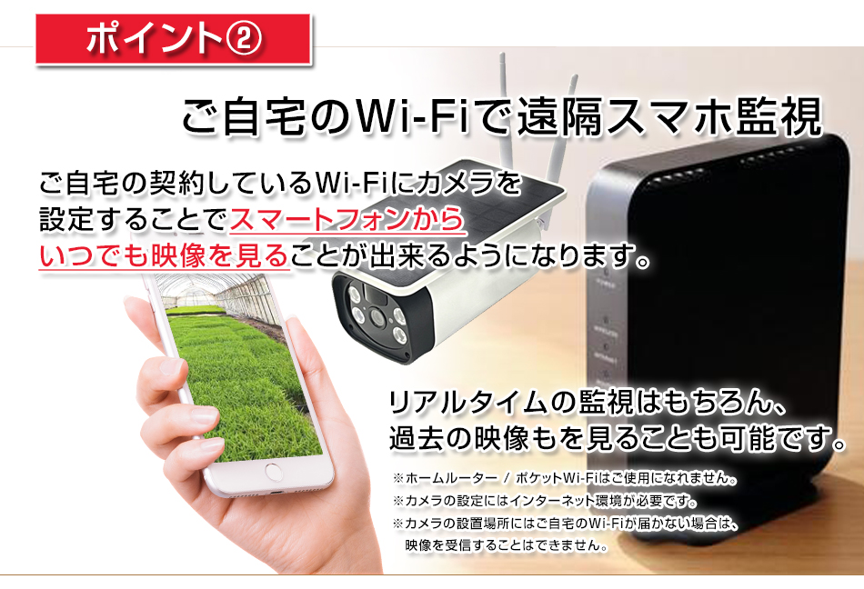 ソーラーバッテリーWi-Fiカメラ