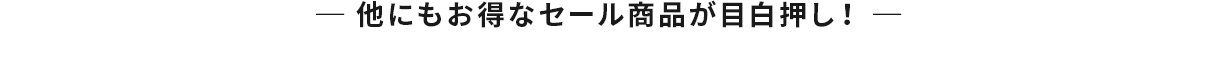 	― 他にもお得なセール商品が目白押し！ ―