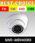 TVI/AHD/CVI/CVBS 4in1 防犯カメラ 400万画素 赤外線　バンダルドームカメラ バリフォーカルレンズ　SHVD-AHDV400KD